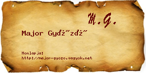 Major Győző névjegykártya
